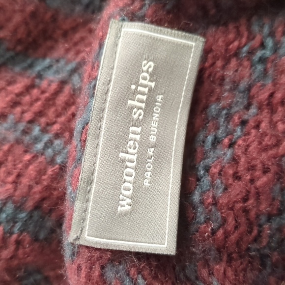 Wooden Ships Wool Mohair Open Cardigan Fringe Stripes S/M Loose Knit Lightweight - Picture 6 of 8